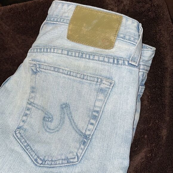 Ag Everett 31 waist Straight Leg High Rise Jeans Faded Frayed Denim 31 Reg NEW - Picture 6 of 8